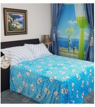 MANTA 1.80X2.10 CELESTE CON DISEÑO OSITO