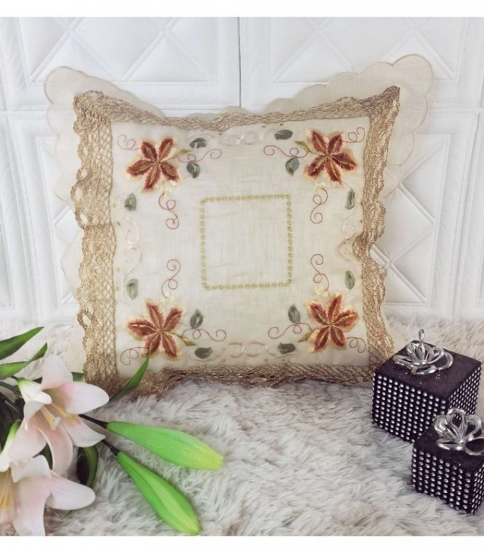 FUNDA PARA ALMOHADA CON BORDADO 0.45X0.45