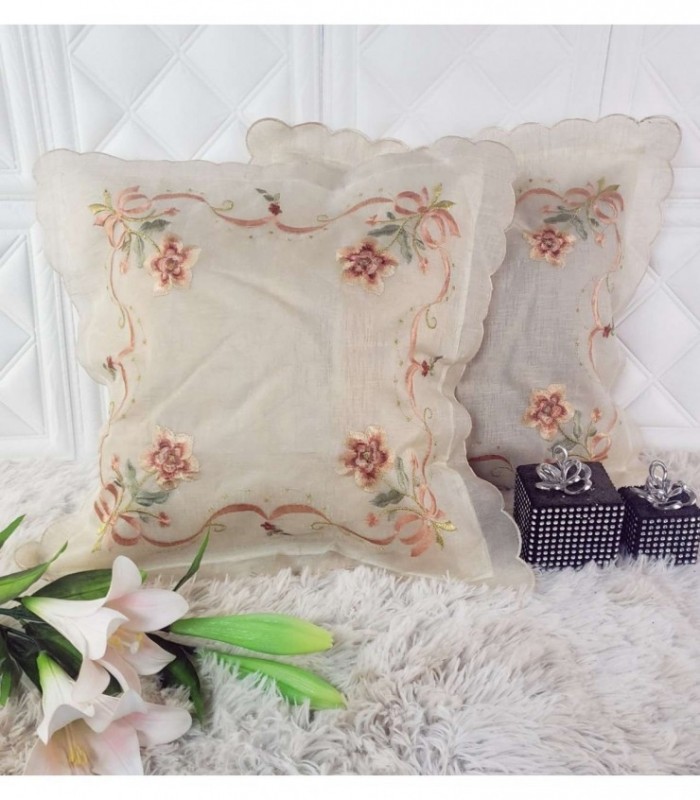 FUNDA PARA ALMOHADA CON BORDADO 0.45X0.45