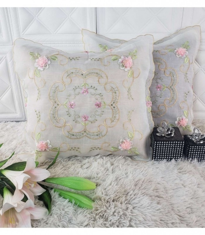 FUNDA PARA ALMOHADA CON BORDADO 0.40X0.40