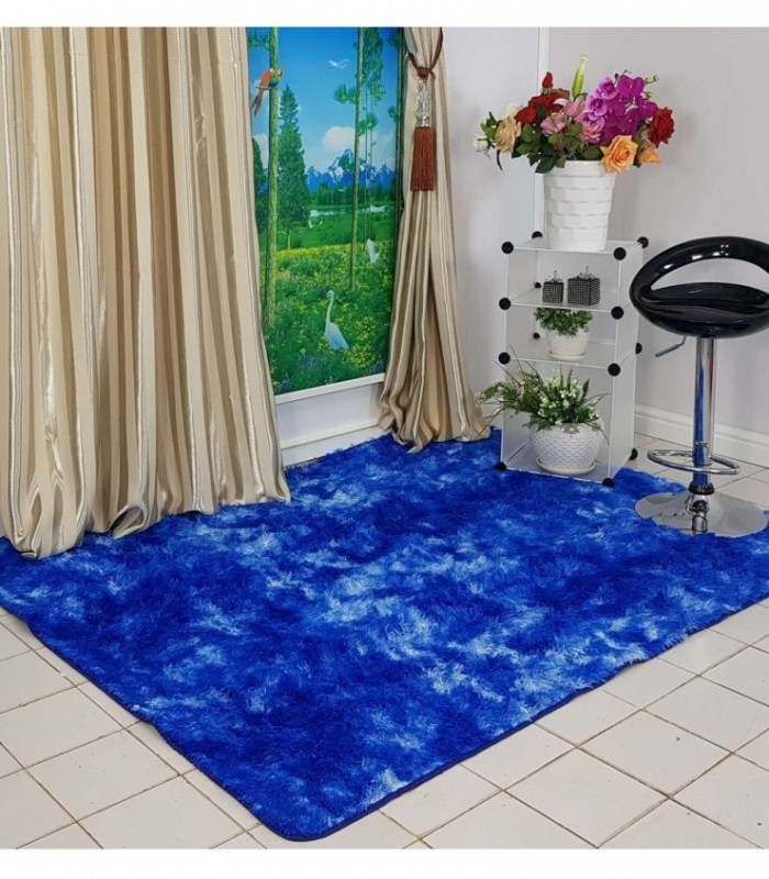 TAPETE 1.50X2 COLOR AZUL MATIZADO