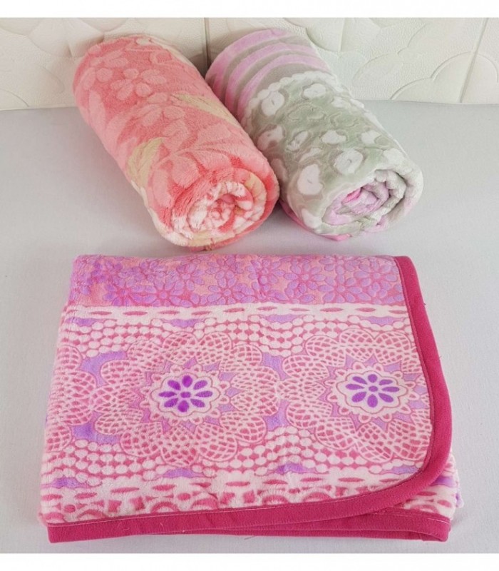 MANTITA PARA BEBE 0.90X1M ROSADO ESTAMPADO VARIOS