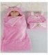 MANTITA CON CAPUCHA PARA BEBE 0.75X0.95 ROSADO