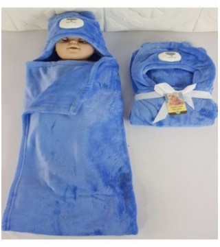 MANTITA CON CAPUCHA PARA BEBE 0.75X0.95 CELESTE