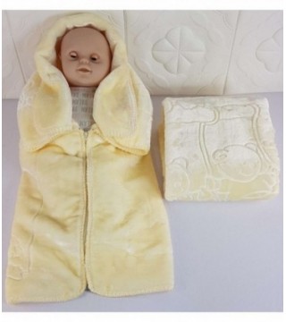 FRAZADITA CON CIERRE PARA BEBE 0.80X0.90 AMARILLO