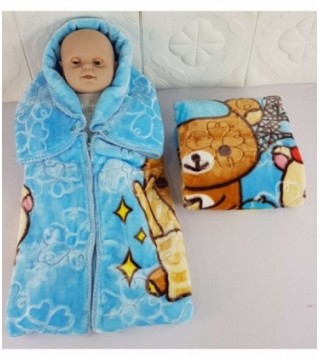 FRAZADITA CON CIERRE PARA BEBE 0.80X0.90 CELESTE