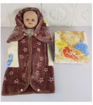 FRAZADITA CON CIERRE PARA BEBE 0.80X0.90 MARRON