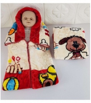 FRAZADITA CON CIERRE PARA BEBE 0.80X0.90 ROJO