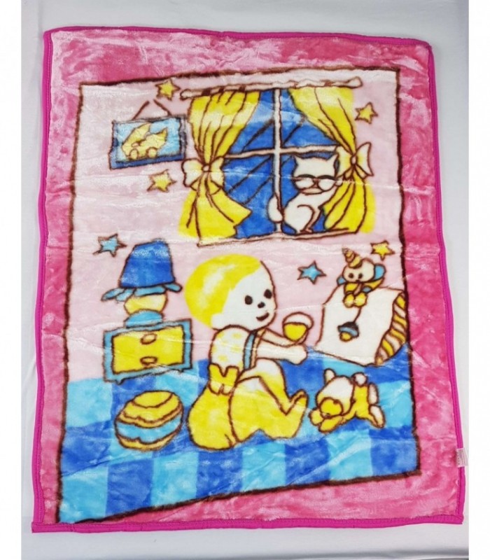 FRAZADITA PARA BEBE 1.10X1.40 ROSADO ESTAMPADO