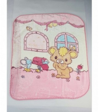 FRAZADITA PARA BEBE 1X1.20 ROSADO ESTAMPADO