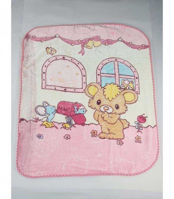 FRAZADITA PARA BEBE 1X1.20 ROSADO ESTAMPADO
