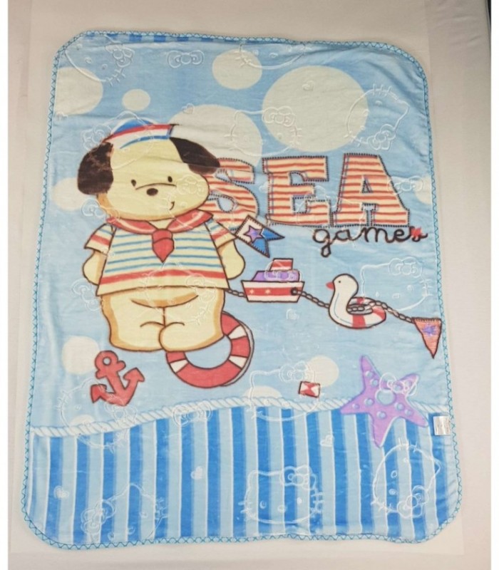 FRAZADITA PARA BEBE 1X1.20 CELESTE ESTAMPADO