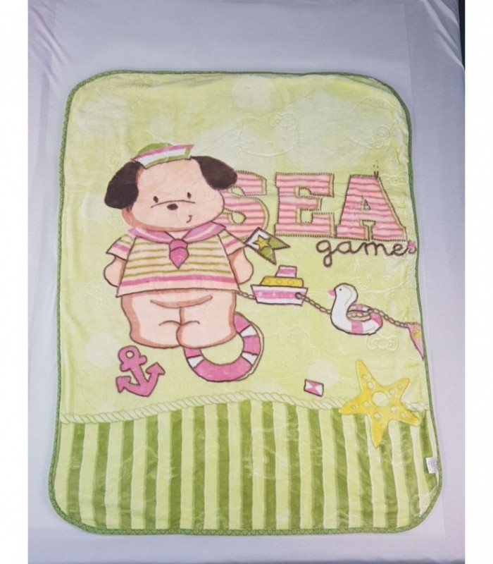 FRAZADITA PARA BEBE 1X1.20 VERDE ESTAMPADO