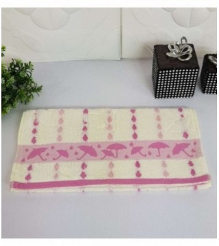 TOALLITA 0.35X0.70 COLOR CREMA CON DETALLE ROSADO