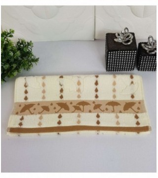 TOALLITA 0.35X0.70 COLOR CREMA CON DETALLE MARRON