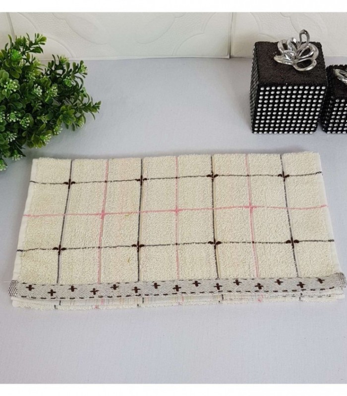 TOALLITA 0.35X0.70 COLOR CREMA CUADRILLE