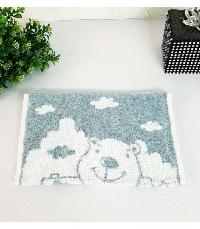 TOALLITA 0.25X0.50 COLOR GRIS CON DIBUJO