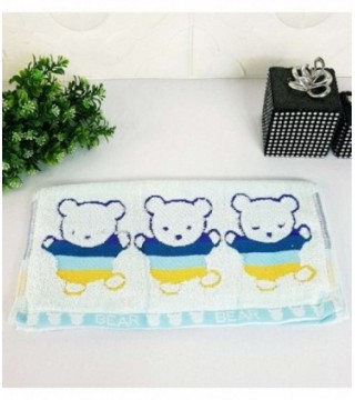 TOALLITA 0.35X0.70 COLOR CELESTE CON DIBUJO DE OSO