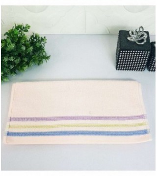 TOALLITA 0.30X0.70 COLOR ROSA CON RAYAS COLORIDAS