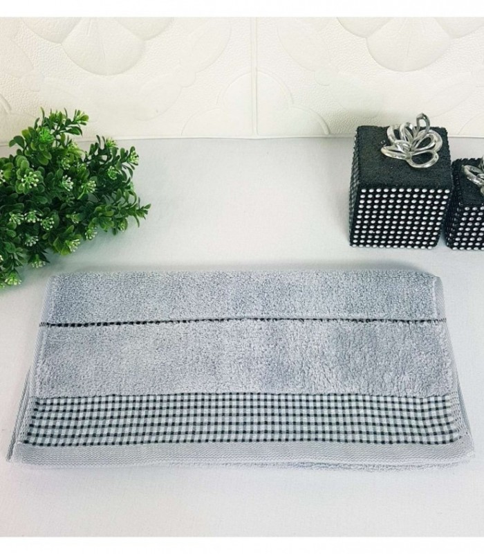 TOALLITA 0.35X0.70 COLOR GRIS CON DETALLE