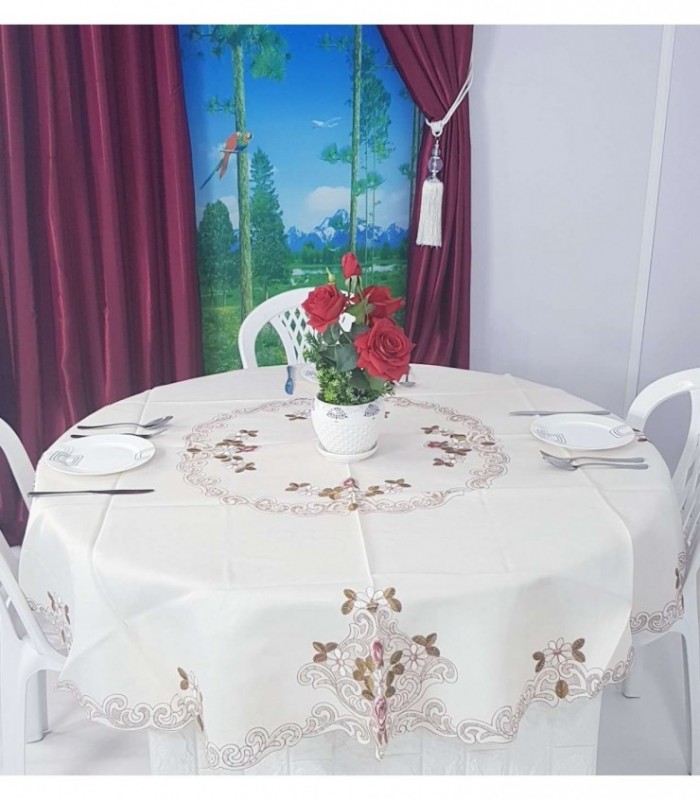 MANTEL REDONDO 1.70M BORDADO