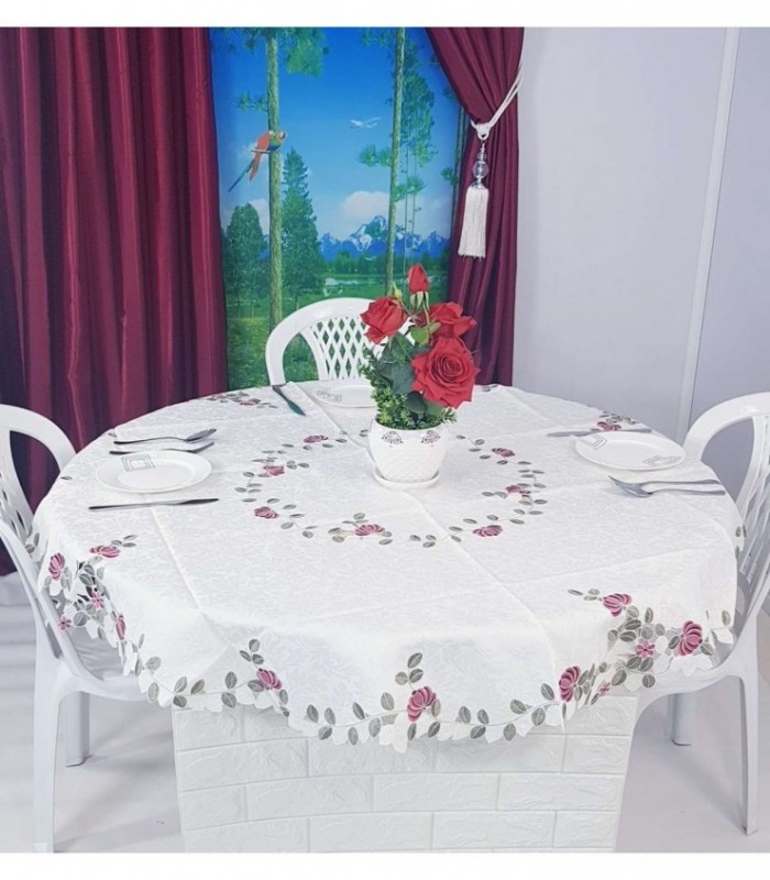 MANTEL REDONDO 1.50M BORDADO