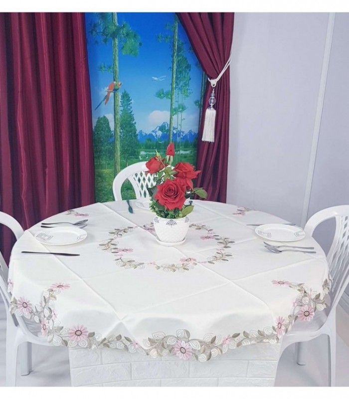 MANTEL REDONDO 1.50M BORDADO