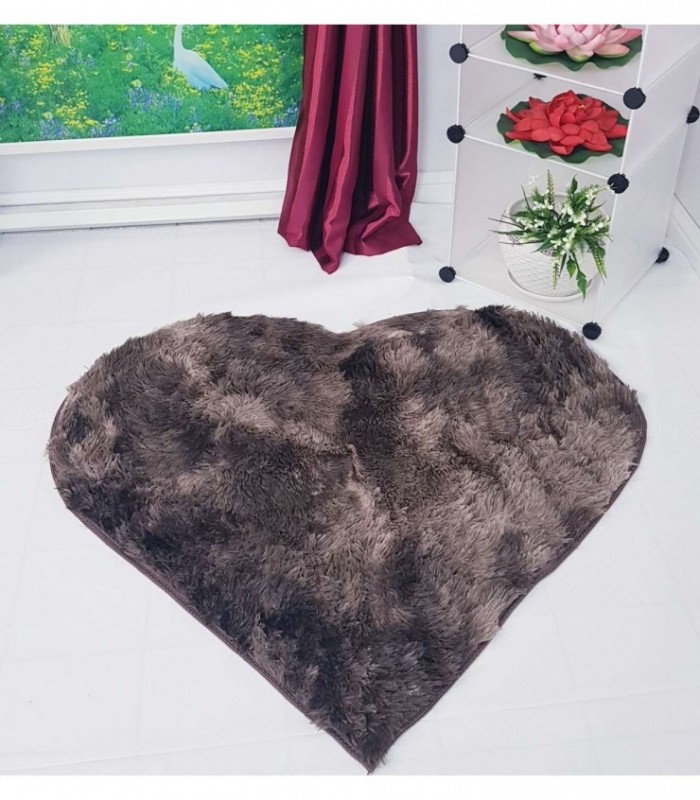 TAPETE DISEÑO CORAZON 1M. COLOR MARRON MATIZADO