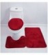 TAPETE PARA BAÑO 3 PIEZAS, COLOR ROJO