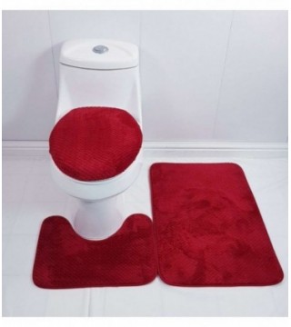 TAPETE PARA BAÑO 3 PIEZAS, COLOR ROJO