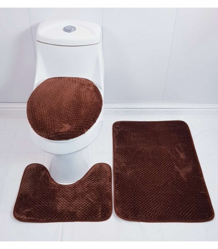 TAPETE PARA BAÑO 3 PIEZAS, COLOR MARRON