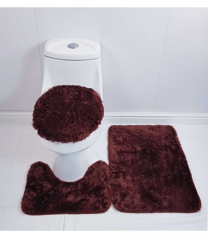 TAPETE PARA BAÑO 3 PIEZAS, COLOR MARRON