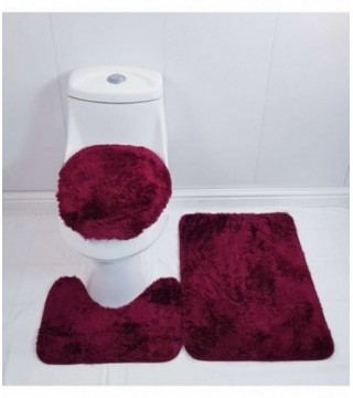TAPETE PARA BAÑO 3 PIEZAS, COLOR BORDO