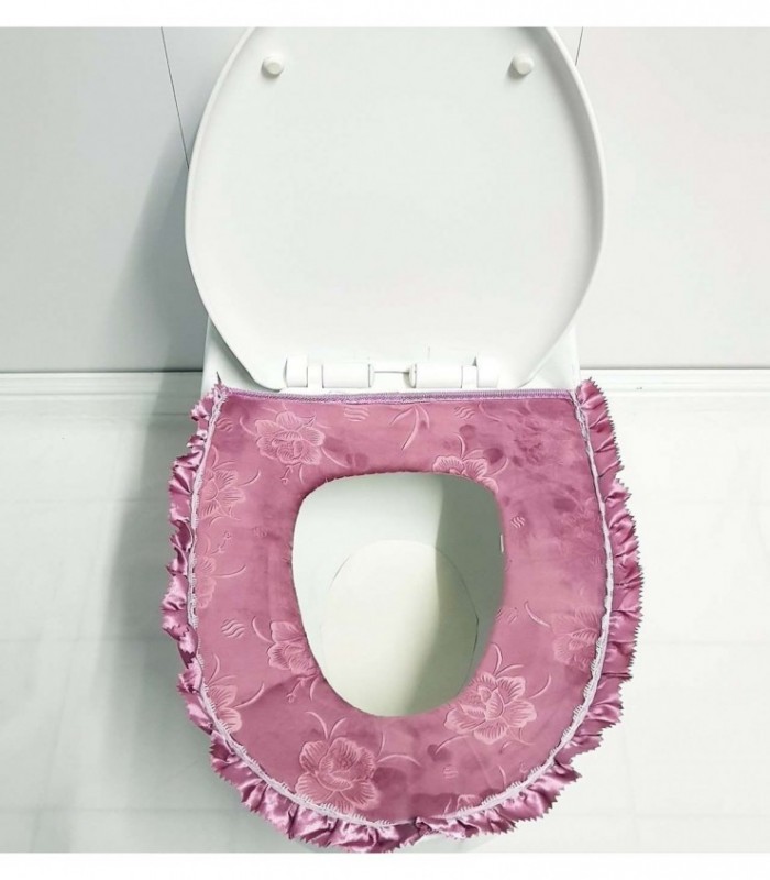 CAPA PARA INODORO CON BOLADO, COLOR LILA