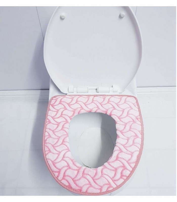 CAPA PARA INODORO,COLOR ROSA ESTAMPADO