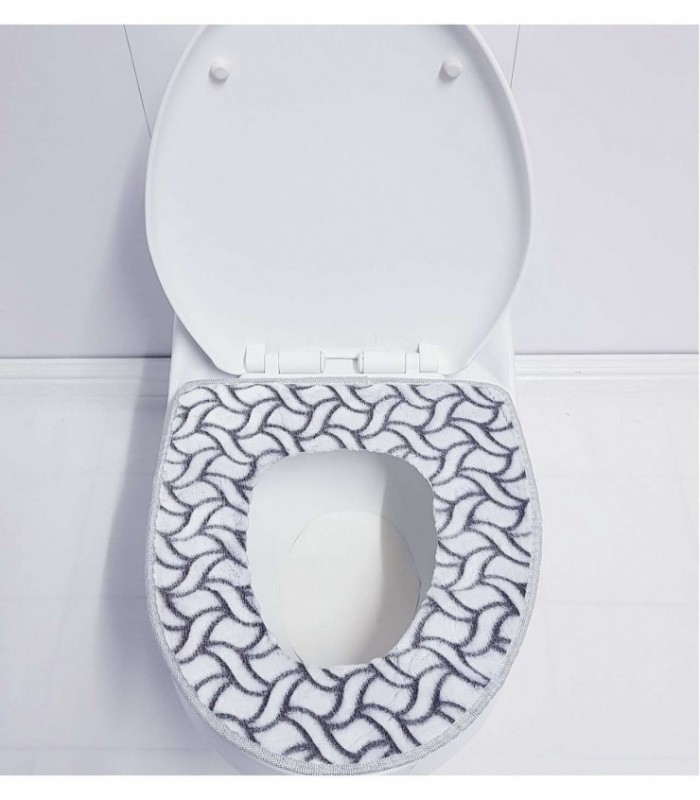 CAPA PARA INODORO, COLOR GRIS ESTAMPADO