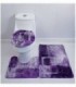 TAPETE PARA BAÑO 3 PIEZAS, COLOR LILA CON BRILLO