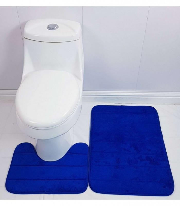 TAPETE PARA BAÑO 2 PIEZAS, COLOR AZUL