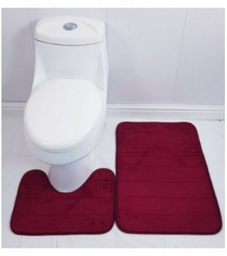 TAPETE PARA BAÑO 2 PIEZAS, COLOR BORDO