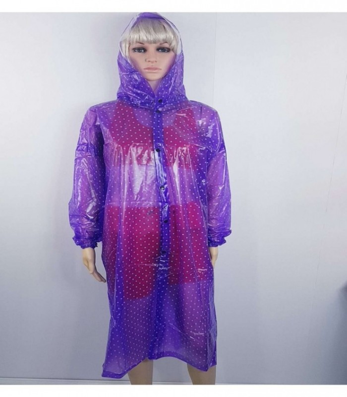 CAPA PARA LLUVIA FEMENINO- COLOR LILA A MOTAS