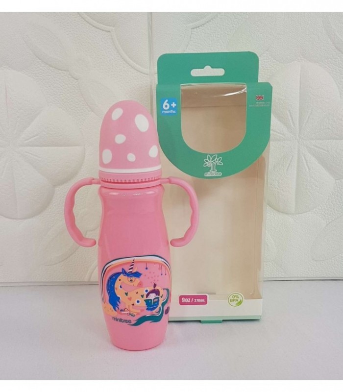 MAMADERA 270 ML COLOR ROSADO CON DISEÑO