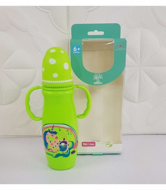 MAMADERA 270 ML COLOR VERDE CON DISEÑO