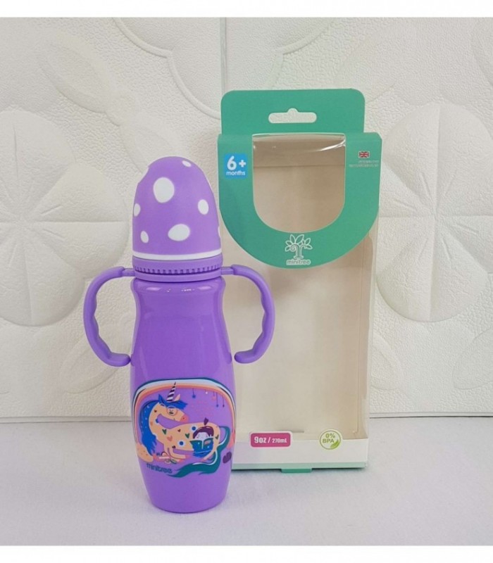 MAMADERA 270 ML COLOR LILA CON DISEÑO