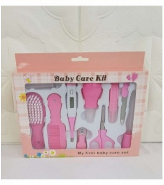 KIT DE HIGIENE PARA BEBE - 10 PIEZAS COLOR ROSADO
