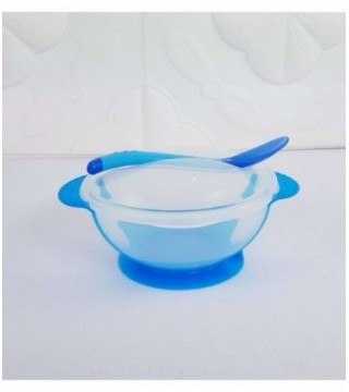 PLATO CON CUCHARITA PARA BEBE - COLOR AZUL
