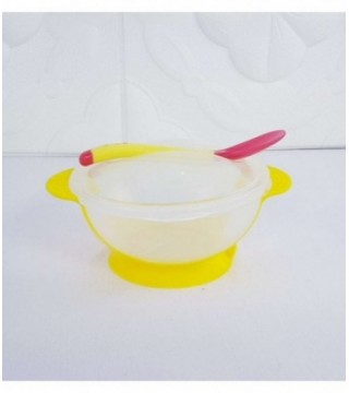 PLATO CON CUCHARITA PARA BEBE - COLOR AMARILLO