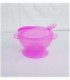 PLATO CON CUCHARITA PARA BEBE - COLOR ROSADO