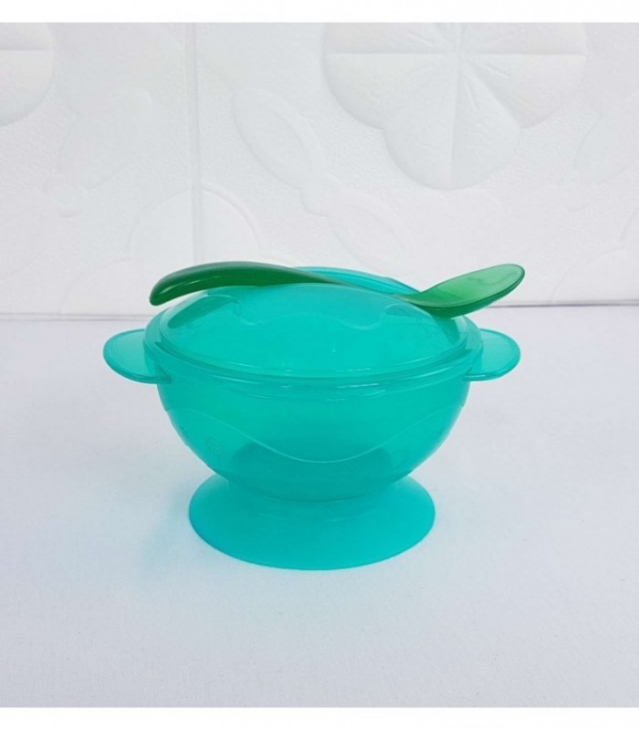 PLATO CON CUCHARITA PARA BEBE - COLOR VERDE
