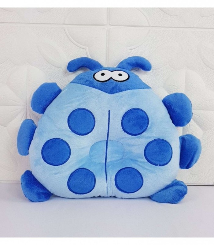ALMOHADA PARA BEBE- DISEÑO BICHITO COLOR CELESTE