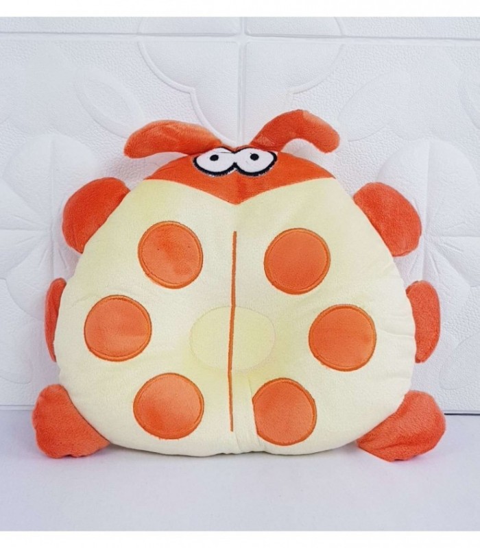 ALMOHADA PARA BEBE- DISEÑO BICHITO COLOR NARANJA